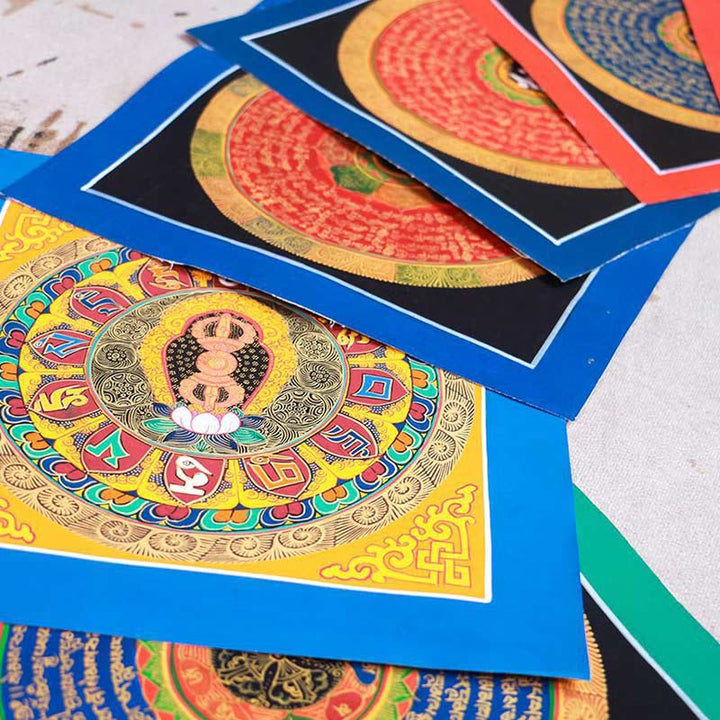 Tybetański ręcznie robiony obraz thangka Blessing Thangka Blind Box Losowy wzór kolorystyczny