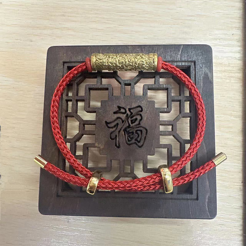 Buddha Stones Tybetańskie Ręcznie Robione Tai Sui Ochrona Liny Siła Pleciona Bransoletka