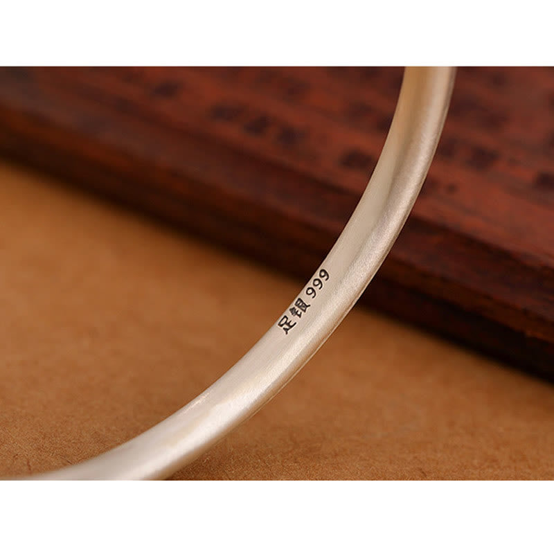 Buddha Stones Vintage 999 Srebro Sterlingowe Pomyślny Projekt Chmur Bransoletka Szczęścia Bangle - image 6