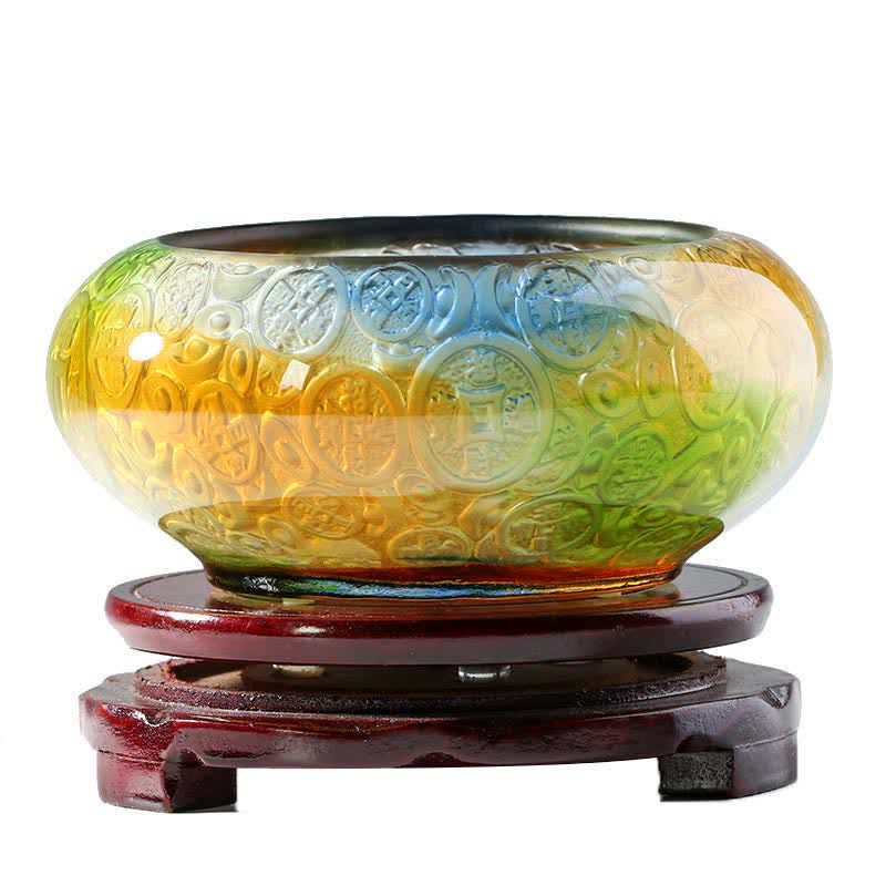 Ręcznie robione miski kryształowe Liuli Treasure Bowl Ingots Art Dekoracja domu - image 6