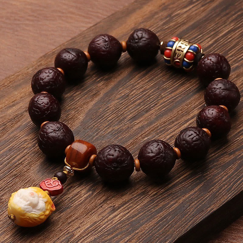 Buddha Stones Tybetańskie Nasiona Bodhi Agat Koralik Szczęście Bogactwo Tassel Charm Nadgarstek Mala