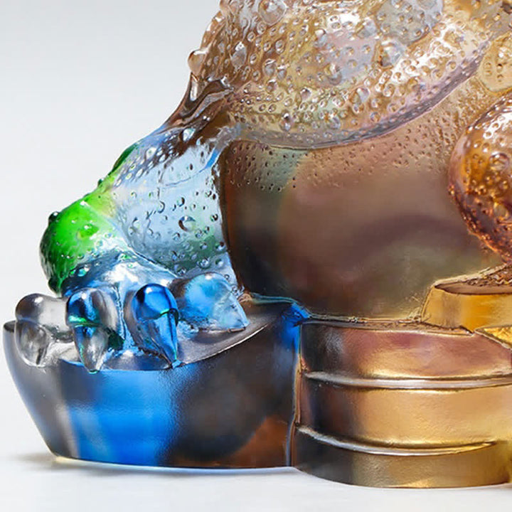 Feng Shui Żaba Liuli Kryształowy Ręcznie Robiony Dzieło Sztuki Bogactwo Dekoracja Domu i Biura - image 17