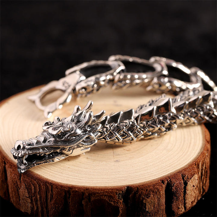 Bransoletka Buddha Stones 925 Srebro Sterling Smok Szczęście Sukces