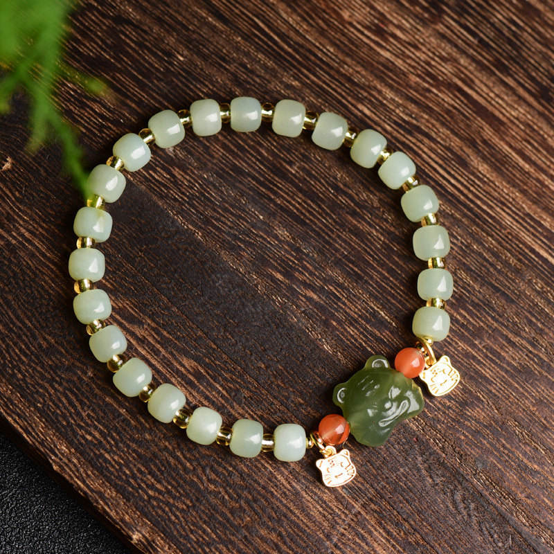 Bransoletka z chińskiego zodiaku Lucky Tiger Jade Abundance