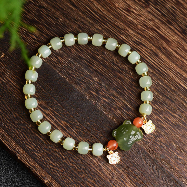 Bransoletka z chińskiego zodiaku Lucky Tiger Jade Abundance