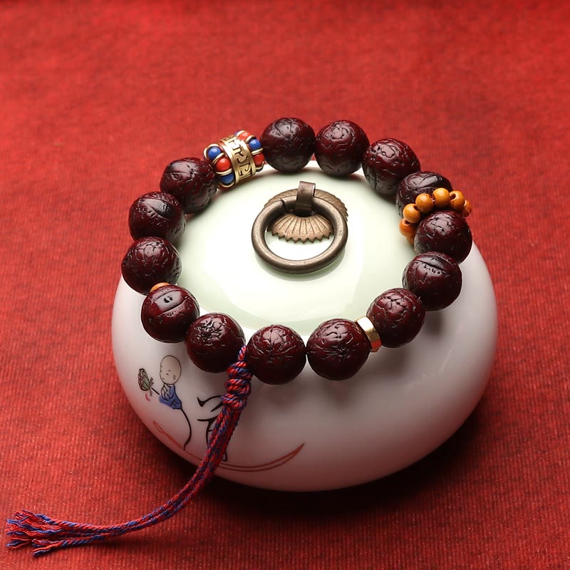 Bransoletka z koralików Bodhi z Buddha Stones i frędzlami Peace Calm