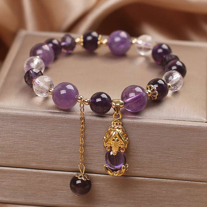 Bransoletka lecznicza PiXiu z Buddha Stones Naturalny Ametyst
