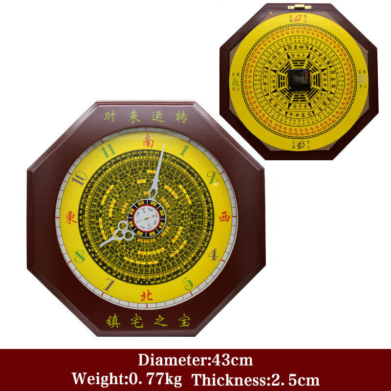 Feng Shui Bagua Mapa Równowagi Energii Mapa Ścienna Zegar - Zegar ścienny Bagua Map&Clock 43cm - image 17