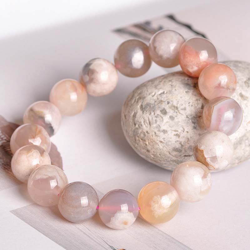 Bransoletka z Buddha Stones i agatem Sakura Peace Blessing