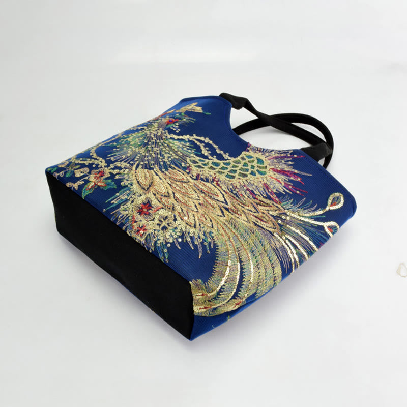 Buddha Stones Paw Dwustronna Haftowana Torba Tote Torba na Ramię Torba Crossbody