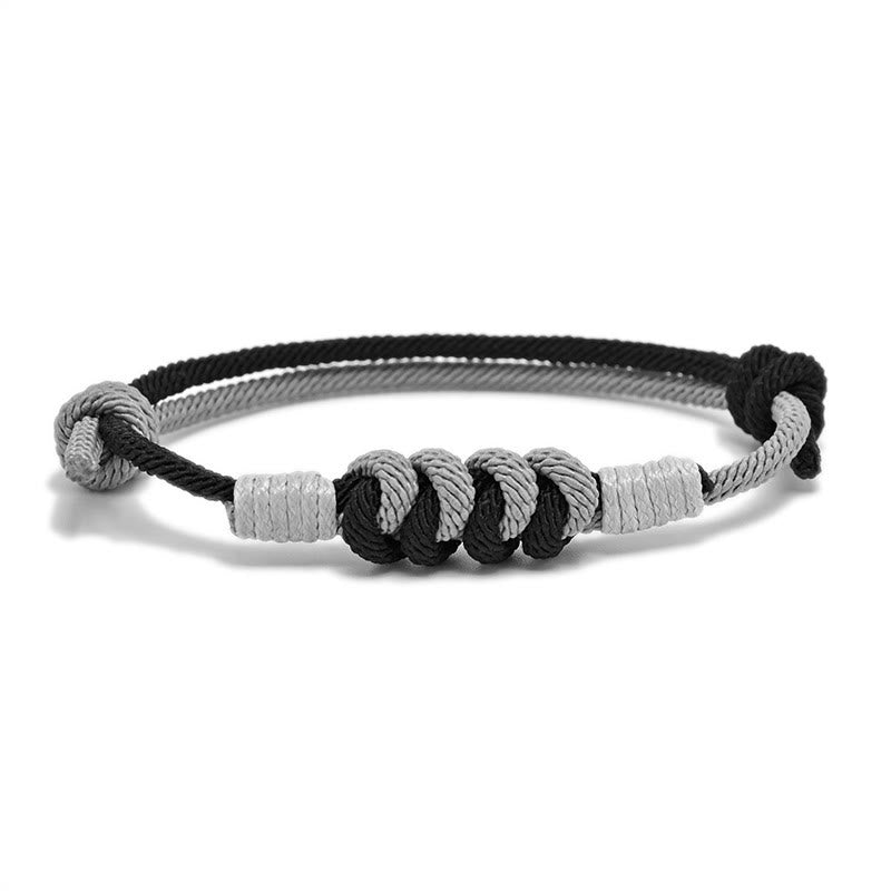 Bransoletka z warkoczem ze sznurka Buddha Stones w prostym wzornictwie King Kong Knot Strength