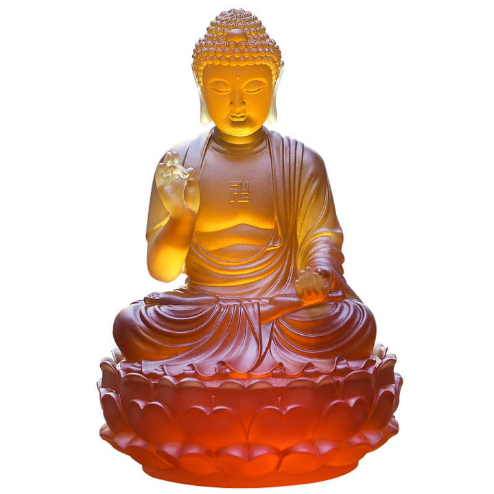 Buddha Stones Ręcznie Robione Budda Siakjamuni Liuli Kryształowe Dzieło Sztuki Współczucia Statua Ofiarowania Dekoracji Domu Biuro - image 7