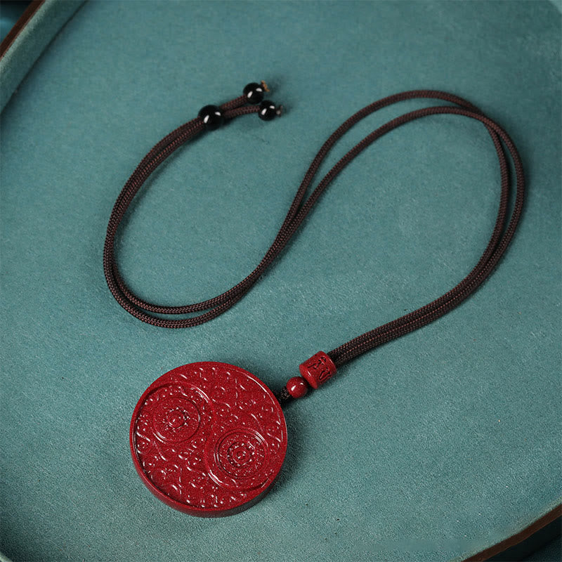 Buddha Stones Cynober Yin Yang Trzymaj Z dala Złe Duchy Naszyjnik Wisiorek - image 3