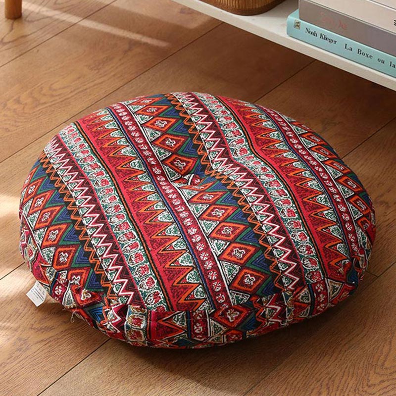 Buddha Stones Lotos Prosty Wzór Lniana Poduszka Medytacyjna Siedzenie Dekoracja Domu Salon - Odłączany - Ok. 40 cm × 10 cm (możliwe niewielkie odchylenia) - IndianRed - image 21
