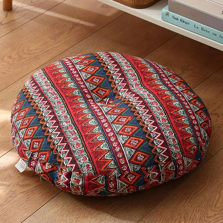 Buddha Stones Lotos Prosty Wzór Lniana Poduszka Medytacyjna Siedzenie Dekoracja Domu Salon - Odłączany - Ok. 40 cm × 10 cm (możliwe niewielkie odchylenia) - IndianRed - image 21