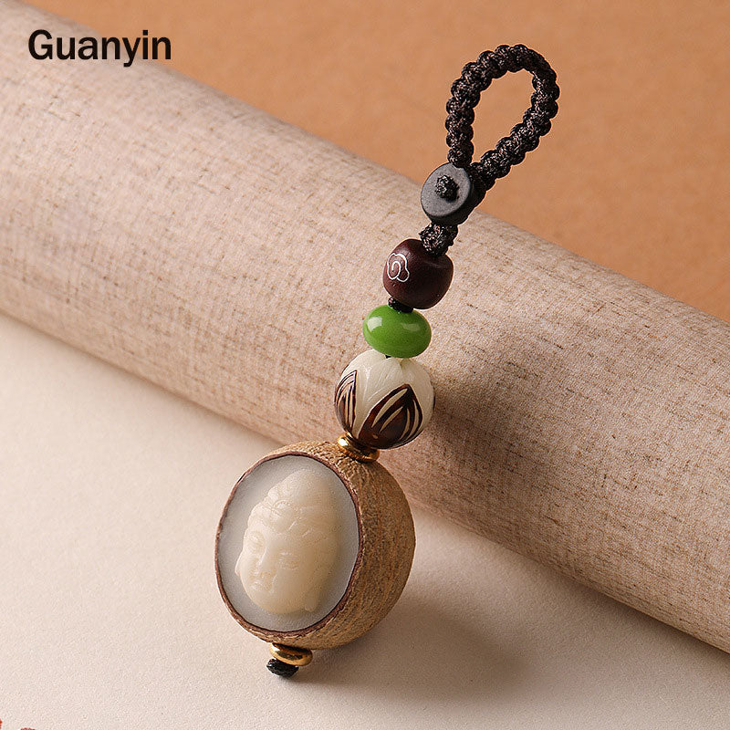 Buddha Stones Bransoletka z breloczkiem z błogosławieństwem ziarna Bodhi - Guanyin - image 1