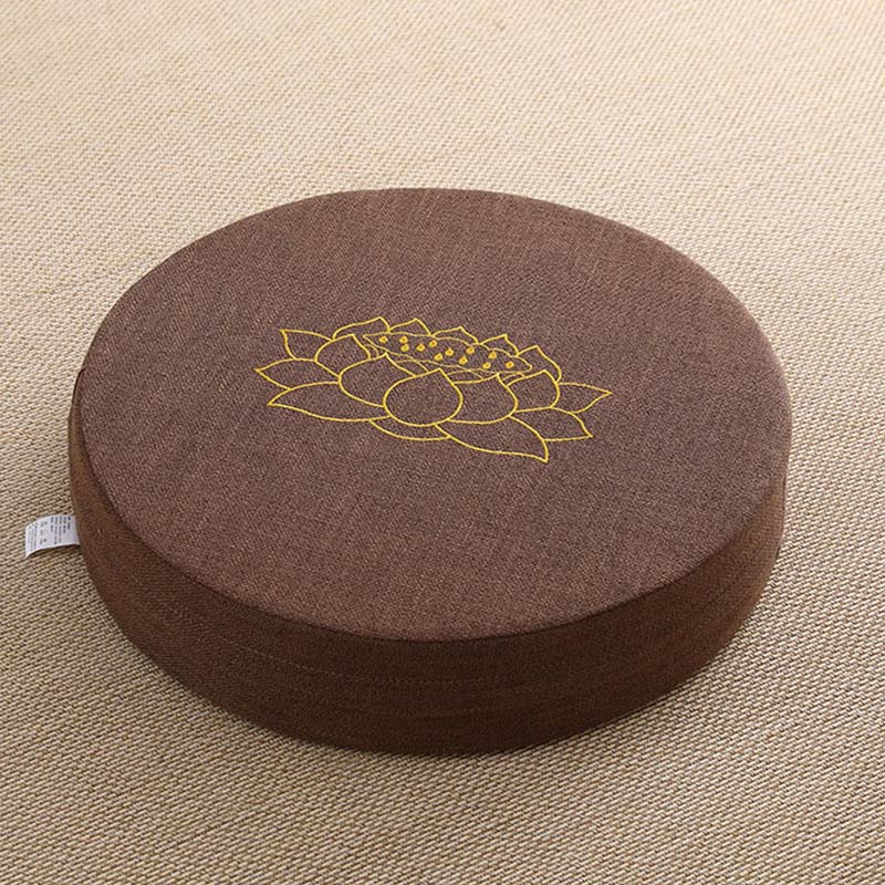 Poduszka do siedzenia do medytacji z haftem z Buddha Stones z lotosu z bawełny i lnu