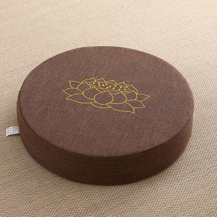 Poduszka do siedzenia do medytacji z haftem z Buddha Stones z lotosu z bawełny i lnu