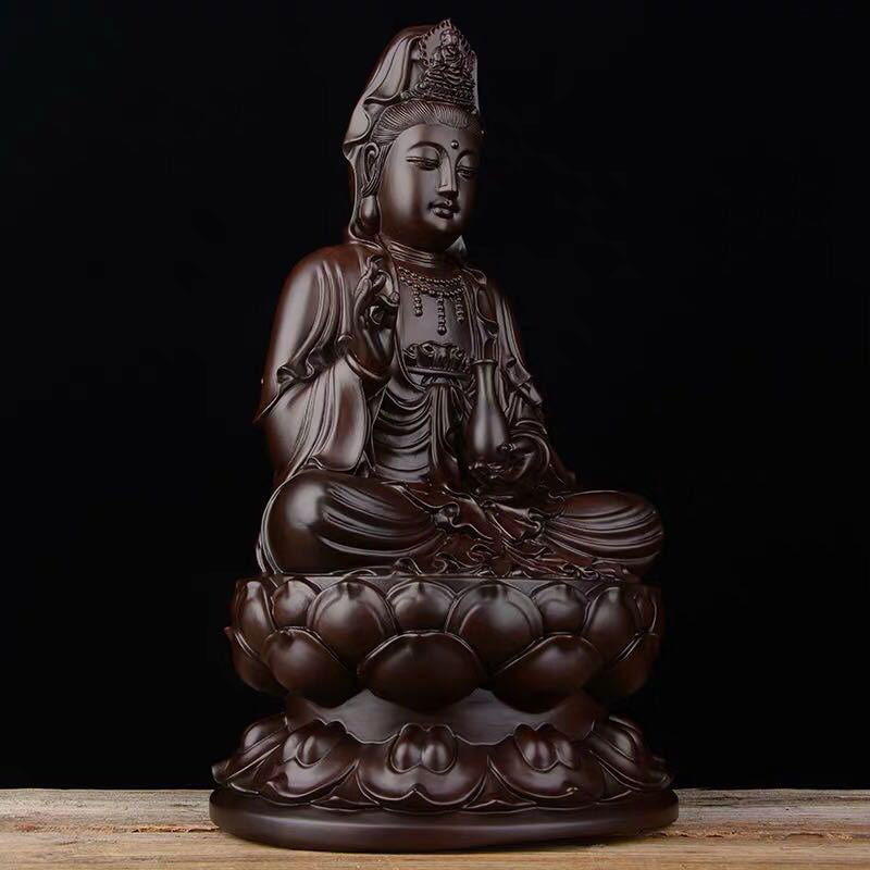 Buddha Stones Awalokiteśwara Hebanowy Lotos Harmonia Błogosławieństwo Dekoracja Domu - image 1