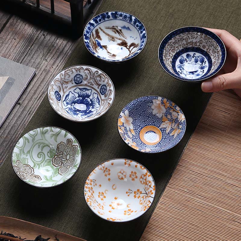 Buddha Stones Kwiaty Fu Charakter Góry Lotos Kwiaty Wiśni Ceramiczny Filiżanka Kung Fu Filiżanka do herbaty