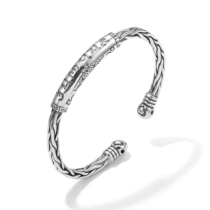 Buddha Stones Tybet Om Mani Padme Hum Grawerowana Bransoletka Skupiona Mankiet Bangle