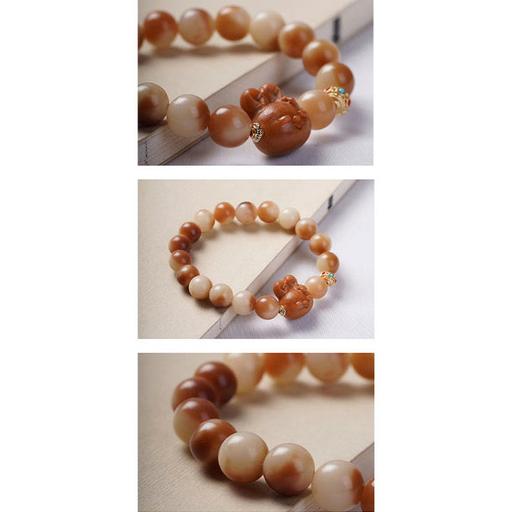 Buddha Stones Naturalne Nasiona Bodhi Piękna Bransoletka Spokoju Królika