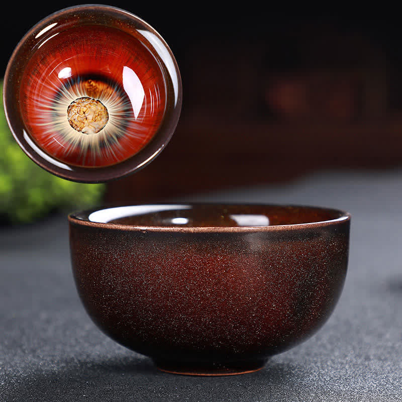 Buddha Stones Kolorowe Ceramiczne Filiżanki Do Herbaty Domowe Biuro Filiżanki Do Herbaty - Ciemnoczerwony kwiat - image 77