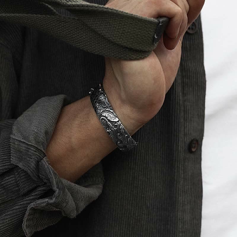 Buddha Stones 999 Srebro Sterling 990 Złoto Ryba Koi Szczęście Bogactwo Sukces Bransoletka Bangle