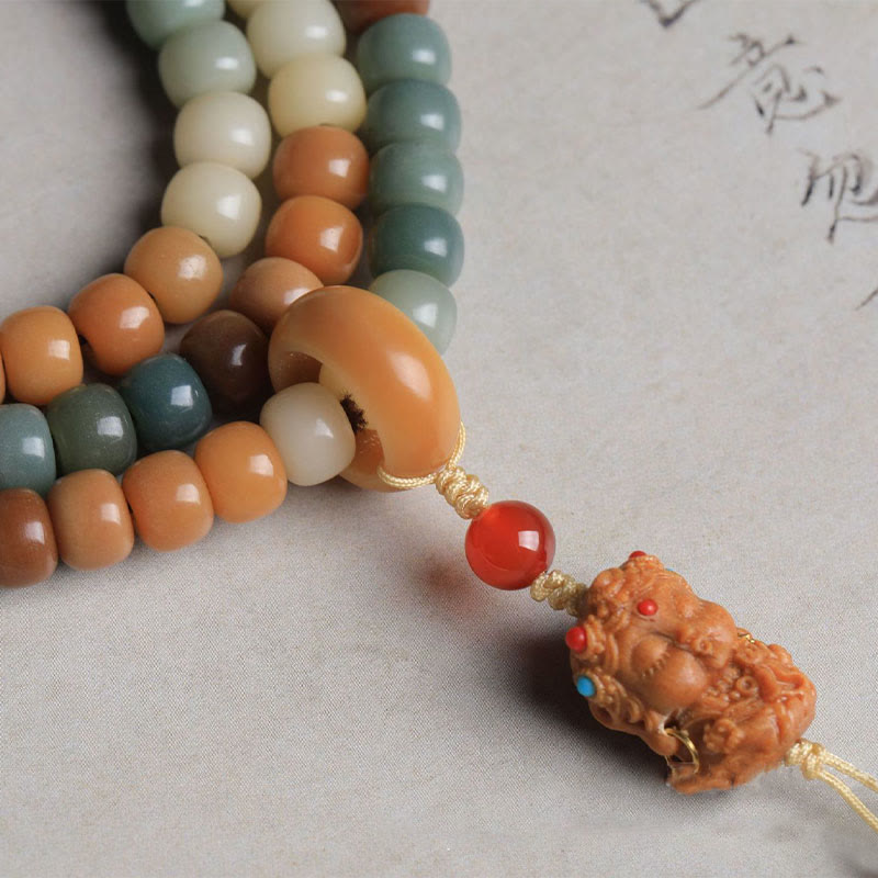 Buddha Stones 108 Mala Beads Gradient Bodhi Seed Green Tara Budda Grawerowany Pokojowy Bransoletka Harmonii