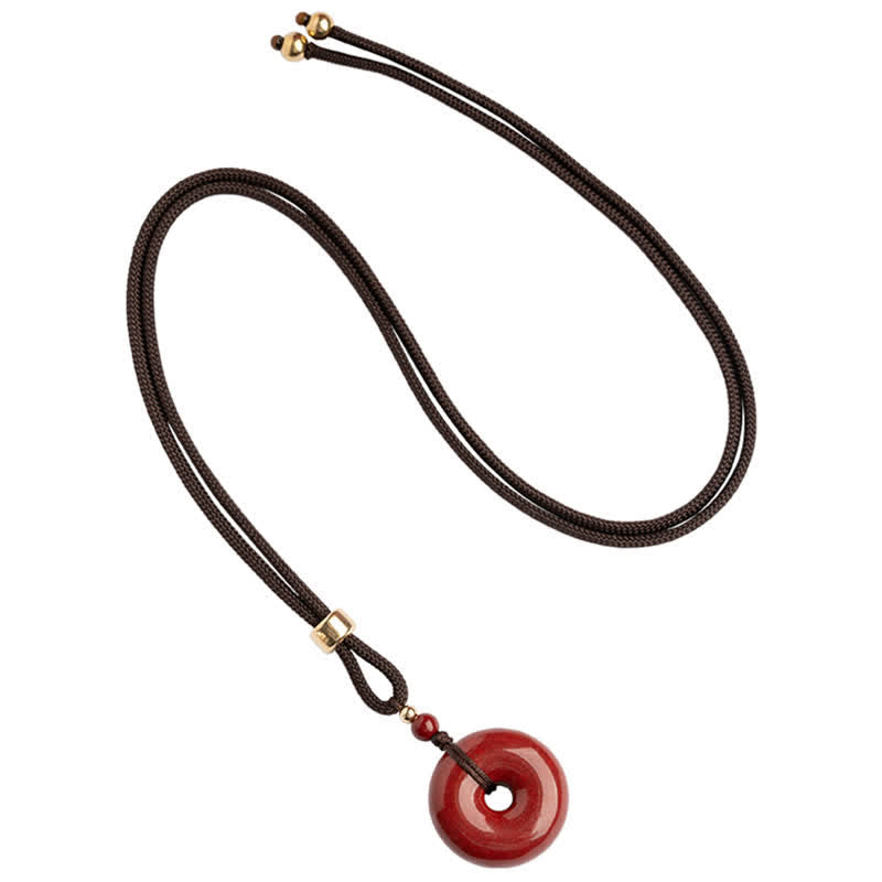 Naszyjnik z Buddha Stones Cinnabar Peace Buckle Calm Blessing