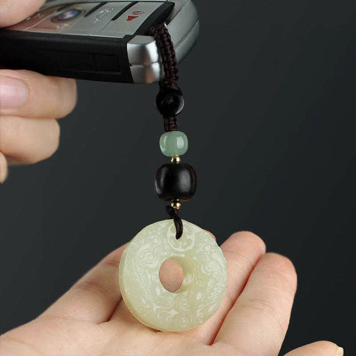 Buddha Stones PiXiu Jadeit Klamra Pokoju Obfitość Bogactwo Brelok