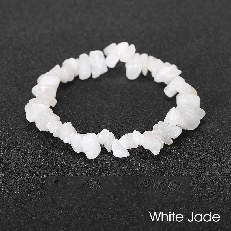 Naturalna nieregularna bransoletka z kryształków o ciepłym i kojącym kształcie - Biały jadeit (obwód nadgarstka: 15-18 cm) - image 75
