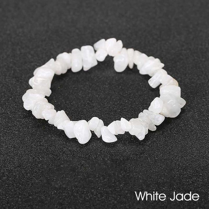 Naturalna nieregularna bransoletka z kryształków o ciepłym i kojącym kształcie - Biały jadeit (obwód nadgarstka: 15-18 cm) - image 75