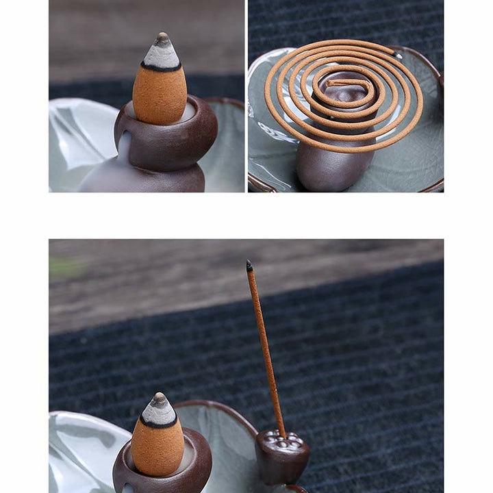 Ceramiczny palnik kadzideł Spiritual Backflow Lotus Plum Blossom Square