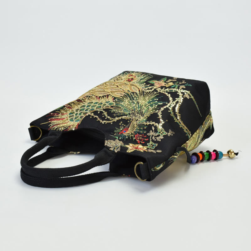 Buddha Stones Paw Dwustronna Haftowana Torba Tote Torba na Ramię Torba Crossbody