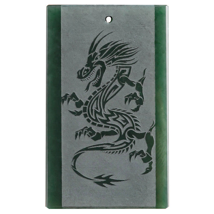Buddha Stones Hetian Cyan Jade Dragon Grawerowany Naszyjnik Sukces Wisiorek - image 10