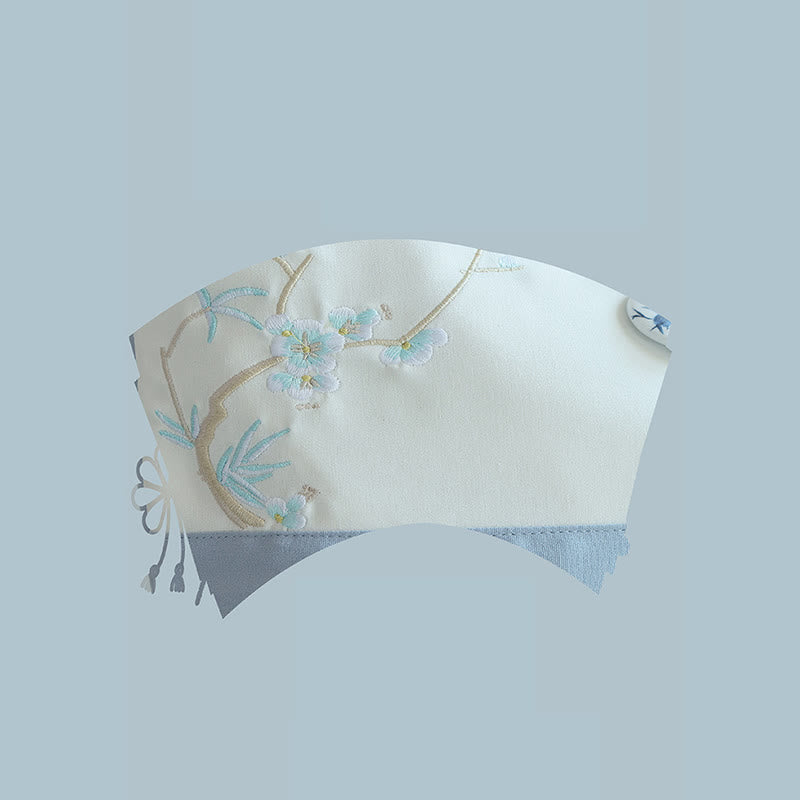 Kwiat gruszy śliwka brzoskwiniowy kwiat bambus haft płótno duża pojemność torba na ramię torba typu tote - image 20