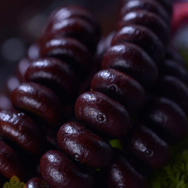 Buddha Stones Naturalne Tybet 108 Mala Koraliki Fioletowe Bodhi Nasiona Bogactwa Bransoletka