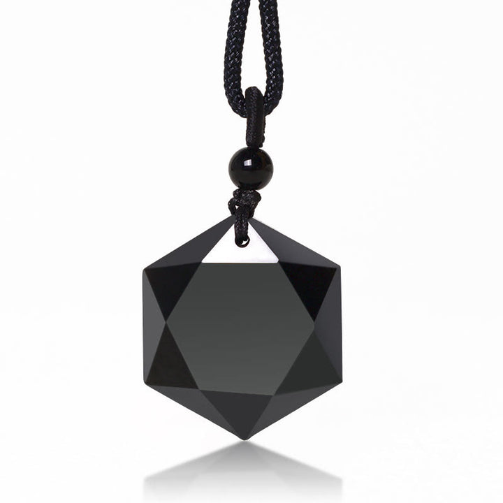 Naszyjnik z czarnym obsydianem Talisman Purify
