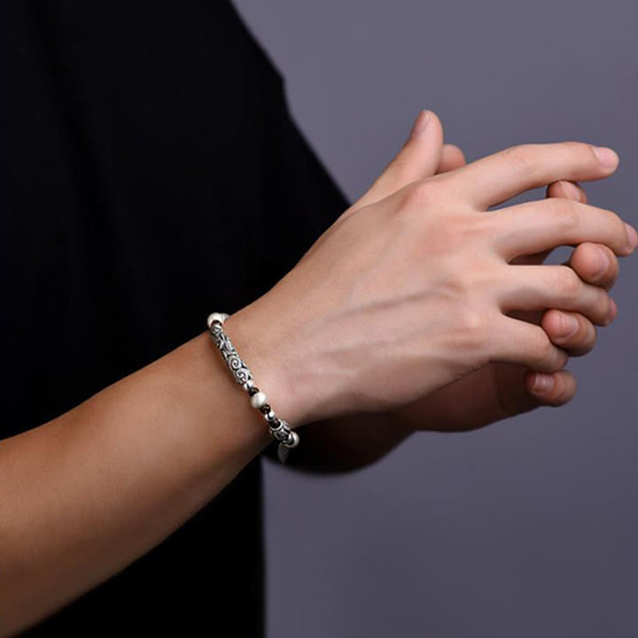 Buddha Stones Tybet Ręcznie robione Miedź 999 Srebro Sterlingowe Bransoletka z Sznurka Pomyślny Chmura Bogactwo - image 2