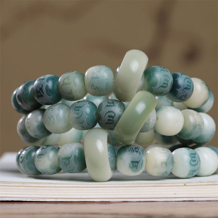 Buddha Stones Nasiona Bodhi Om Mani Padme Hum Grawerowana Bransoletka Odpędzająca Złe Duchy