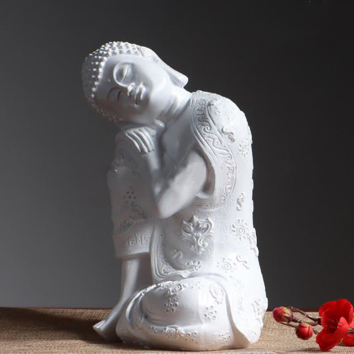 Buddha Stones Tybetański Medytujący Budda Spokój Żywica Dekoracja Statuetki
