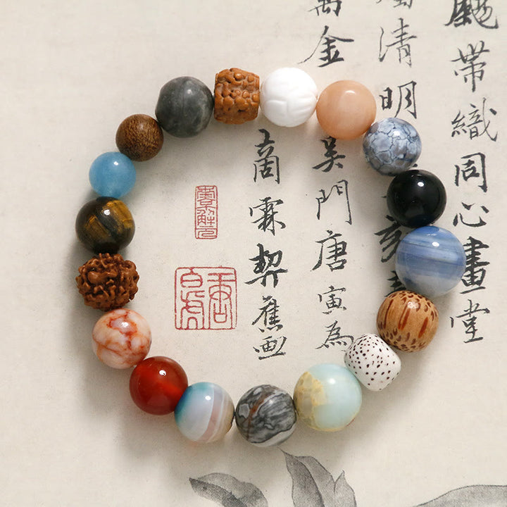 Buddha Stones Naturalne Nasiona Bodhi Kryształ Kamień Agat Trzyma Z Daleka Bransoletka Od Złych Duchów