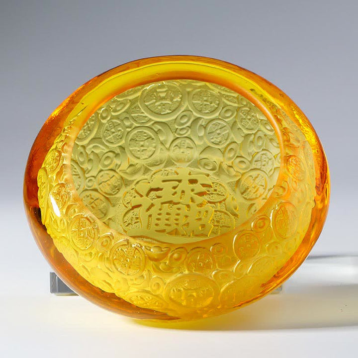 Ręcznie robione miski kryształowe Liuli Treasure Bowl Ingots Art Dekoracja domu - image 14