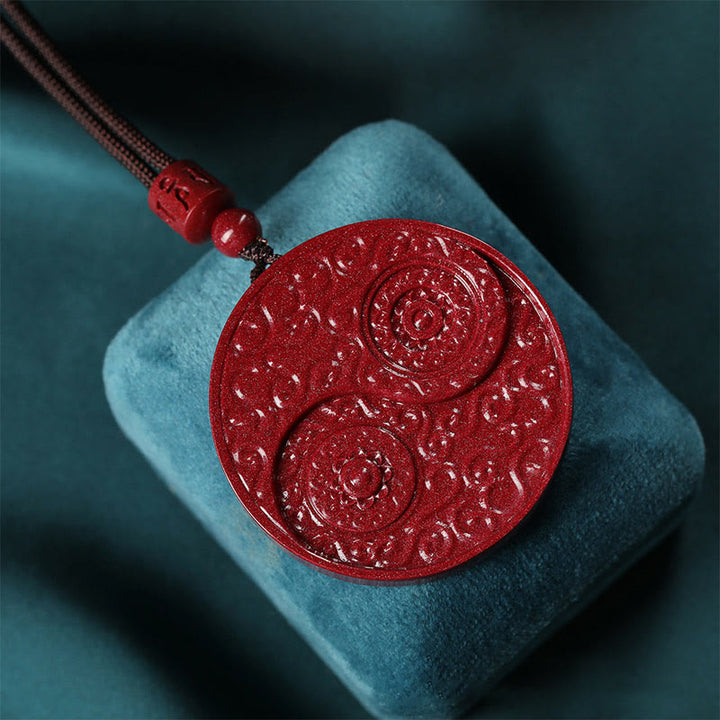 Buddha Stones Cynober Yin Yang Trzymaj Z dala Złe Duchy Naszyjnik Wisiorek