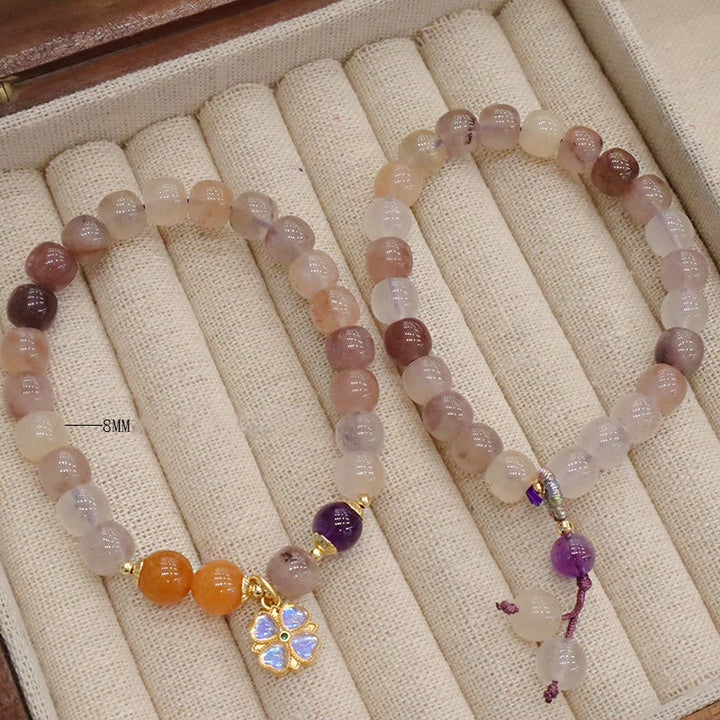 Buddha Stones Naturalne Fioletowe Złote Jedwabne Jade Fioletowe Kwiaty Koraliki Charm Bransoletka Bogactwo