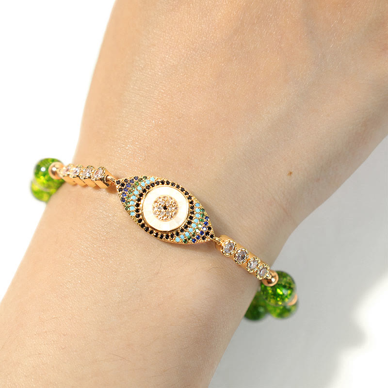 Bransoletka z Buddha Stones Naturalny Peridot Złe Oko Obfitość - image 4