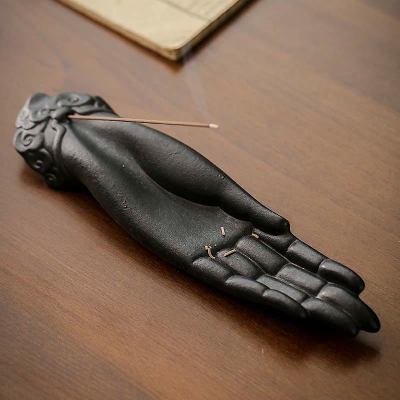 Ceramiczny palnik kadzielniczy z błogosławieństwem chmur w kształcie dłoni Buddy