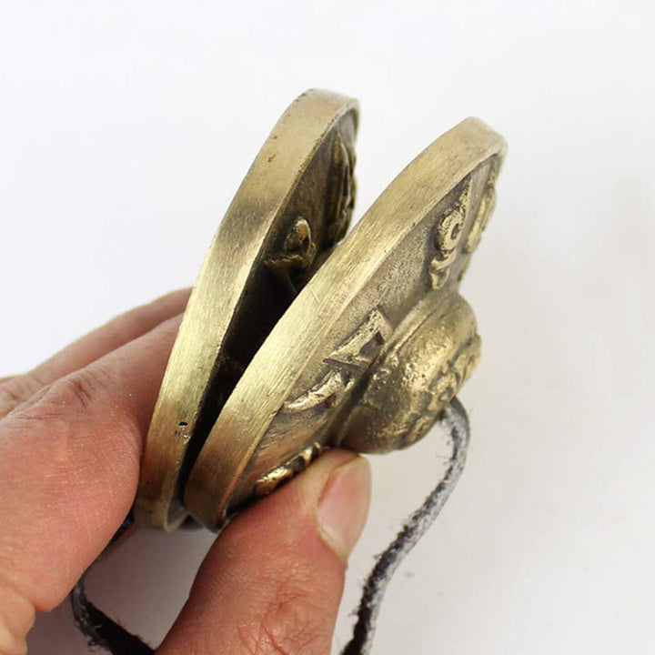 Buddha Stones Tybetański Dzwon Tingsha Sześć Prawdziwych Słów Smok Miedziana Równowaga Dekoracja Z Torbą - image 4