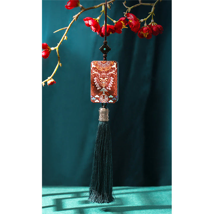 Buddha Stones ręcznie robione łosie jelenie drewno hebanowe równowaga frędzle samochód wiszący dekoracja